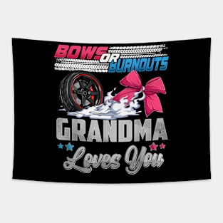 burnouts or bows gender reveal Party Announcement Grandma Tapestry