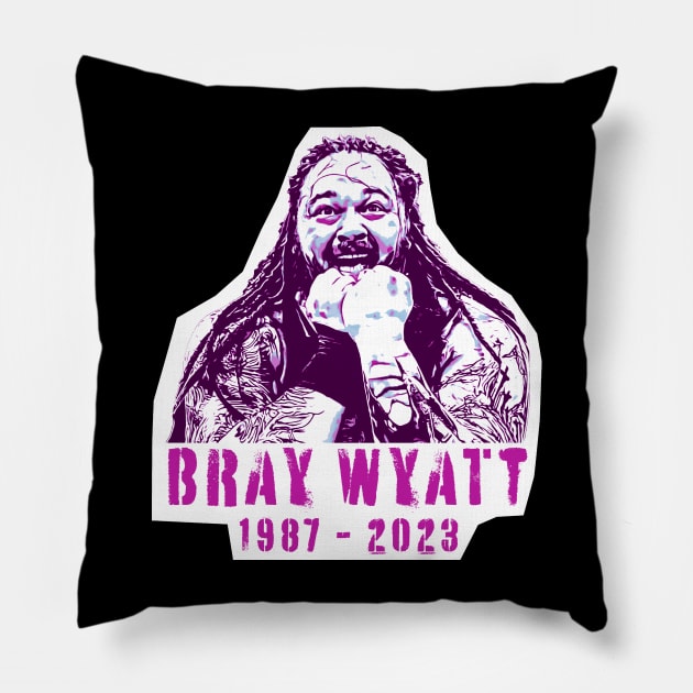 Bray Wyatt - RIP 1987-2023 Pillow by Crocodile Store