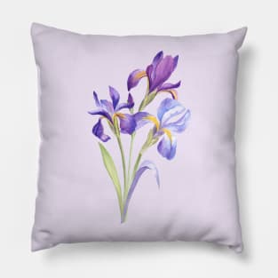Iris Flowers Small Bouquet Pillow
