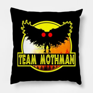 Team Mothman West Virginia Wing Humanoid Moth Retro Jurassic Vintage Style Funny Pillow