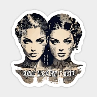 2 Women - Graphical Portrait Magnet