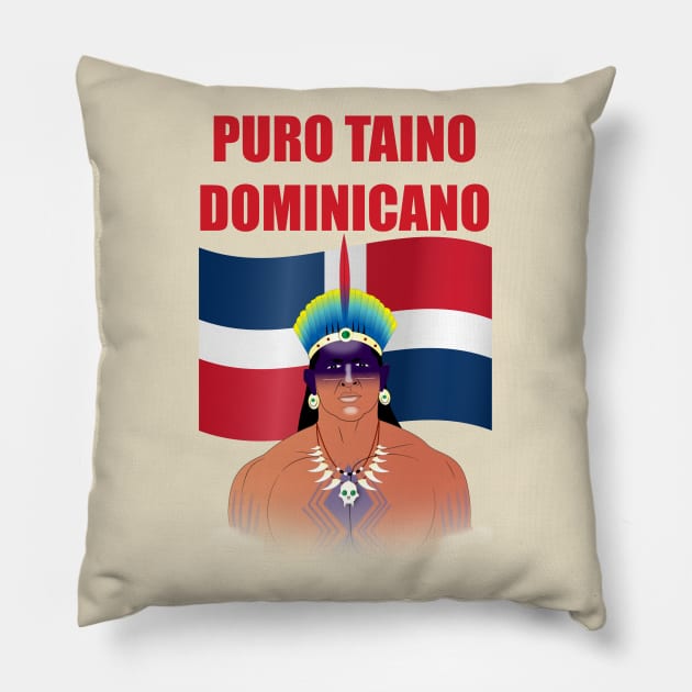 Dominican Taino t shirt Pillow by Elcaiman7