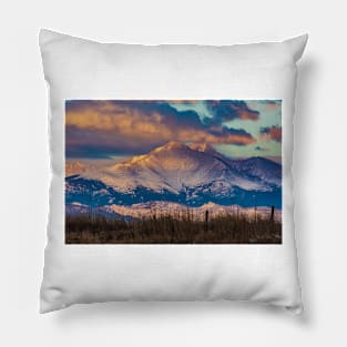 Mt Meeker and Longs Peak Sunrise Pillow