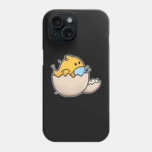 Chick in the egg with face mask happy easter 2021 Phone Case