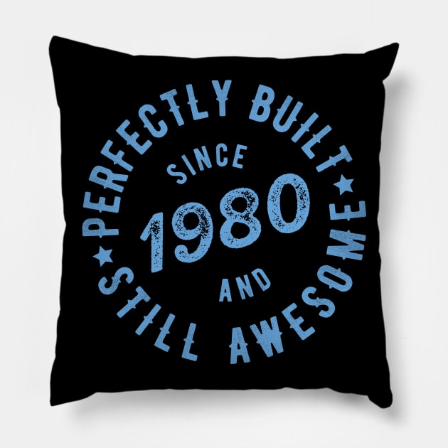 Born in 1980 T Shirt Pillow by cowyark rubbark