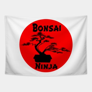 Lettering 'BONSAI NINJA' with bonsai tree Tapestry