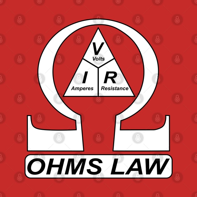 Ohms Law Triangle formula Blue White Poster With Ohms Symbol by ArtoBagsPlus
