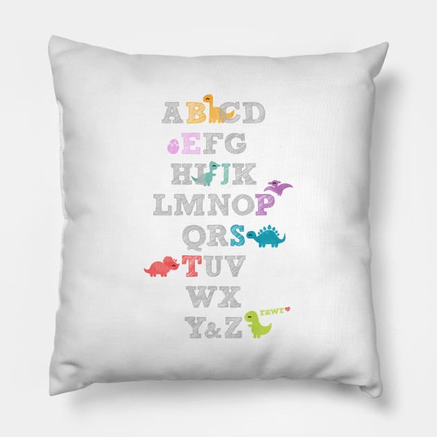 Dino ABCs Pillow by gabradoodle