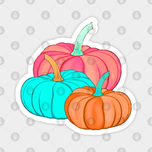 Multicolor Pumpkins Magnet by Kraina