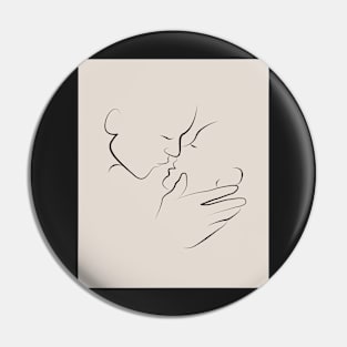 A Tender Kiss Couple Line Art Illustration Pin