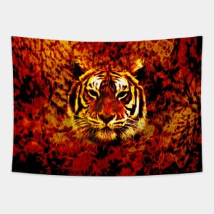 Abstract tiger portrait Tapestry