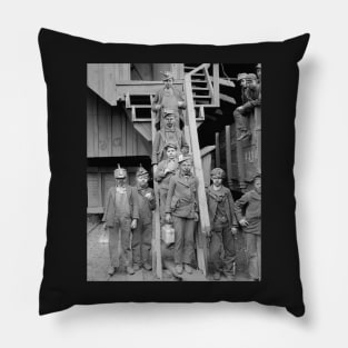 Coal Breaker Boys, 1900. Vintage Photo Pillow