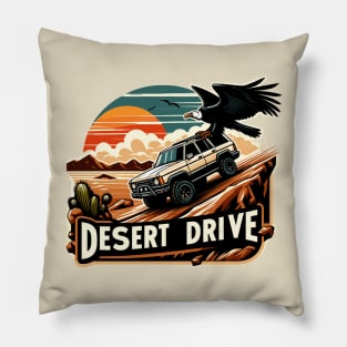 Suv Driving On A Sand Dune, Desert Drive Pillow