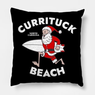 Currituck Beach, NC Christmas Vacationing Skiing Santa Pillow