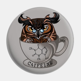 Black Coffee Owl Pin