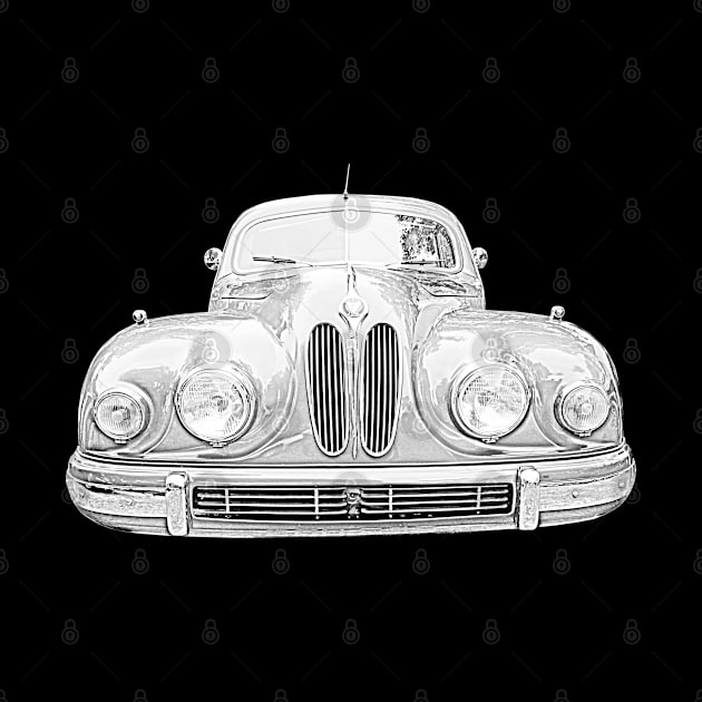 Bristol 403 1950s British classic car monochrome by soitwouldseem