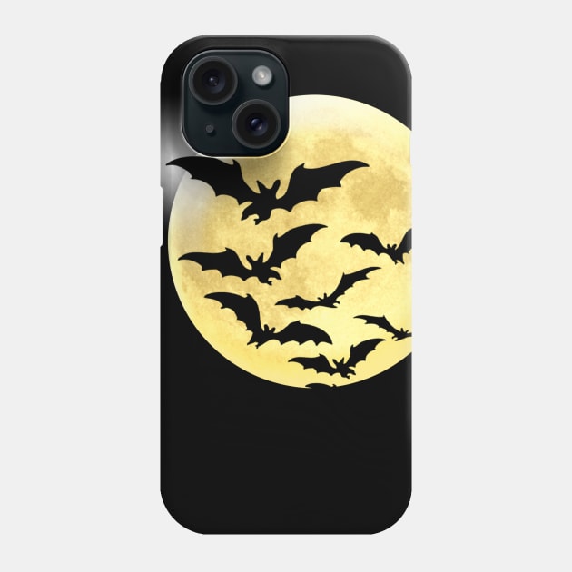 Bats against Full Moon Phone Case by Bunnuku