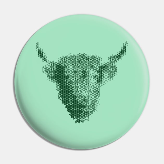 Kumiko Buffalo Animal Portrait Pin by shultcreative