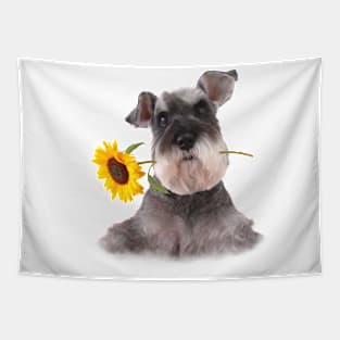 Schnauzer Sun Flower Tapestry