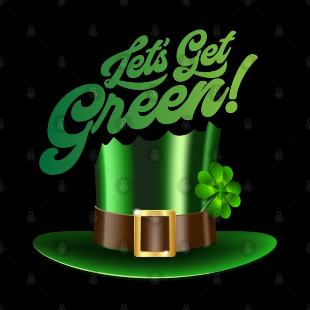 Happy St. Patrick's Day! Celebrate with green hat with clover and sophisticated inscription. by UnCoverDesign