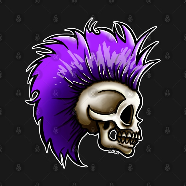 Punk Skull (Purple Version) by Jan Grackle