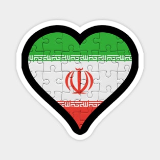 Iranian Jigsaw Puzzle Heart Design - Gift for Iranian Persian With Iran Roots Magnet