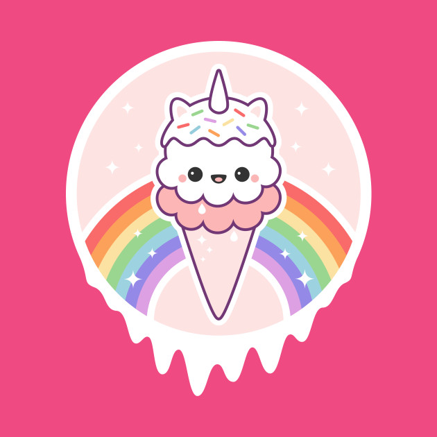 Unicorn Ice Cream Cone - Unicorn Ice Cream - T-Shirt ...