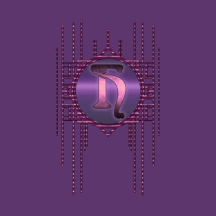 Purple Vintage Burlesque Artdeco Jugendstil Monogram G Initials T-Shirt