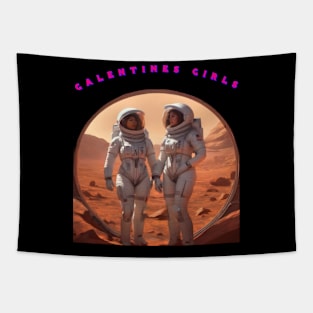 Galentine girls holding hands Tapestry