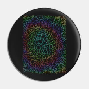 Rainbow Pebble Work (on White): an Abstract Colorful Artwork Pin