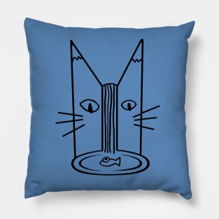 Cat fish mountain Pillow