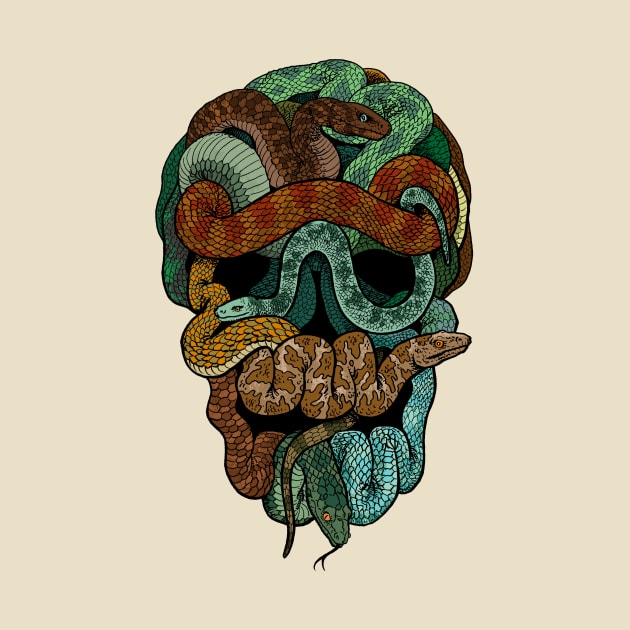 Snake Skull (Rust) by Dollars To Donuts