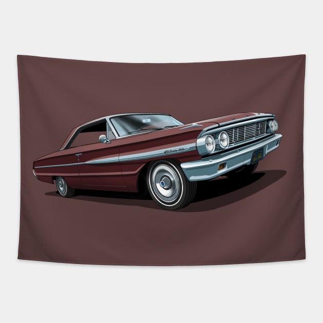 1964 Ford Galaxie 500 in vintage burgundy Tapestry by candcretro
