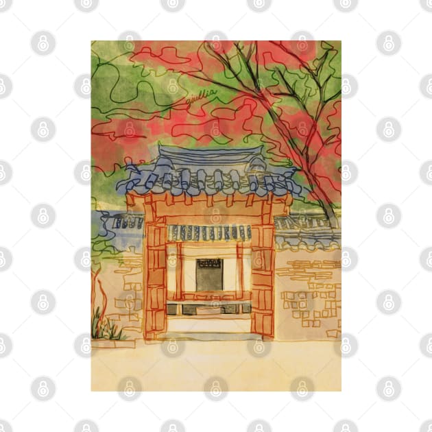 Door to the Korean traditional village by Giullia - Yeppeunyeppeun Art