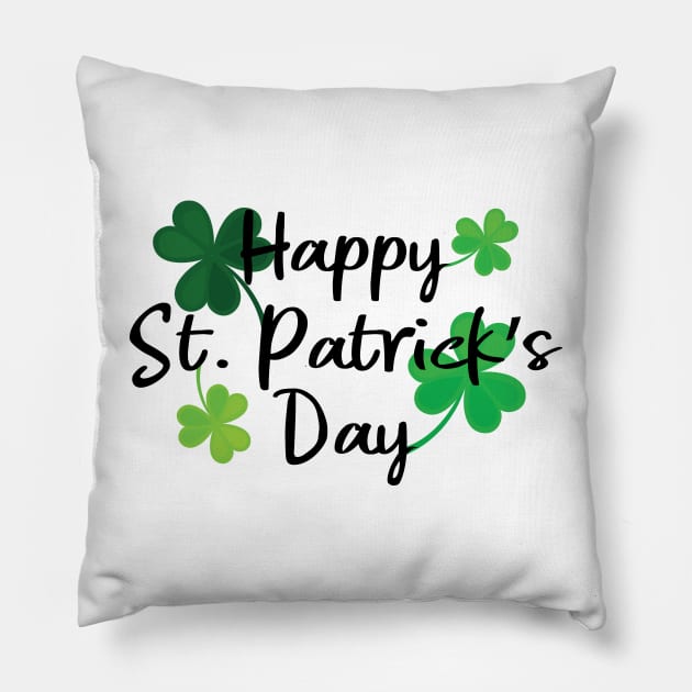 Happy St. Patrick's Day Pillow by Miranda Nelson