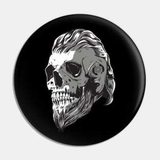 Viking Warrior Skull Pin