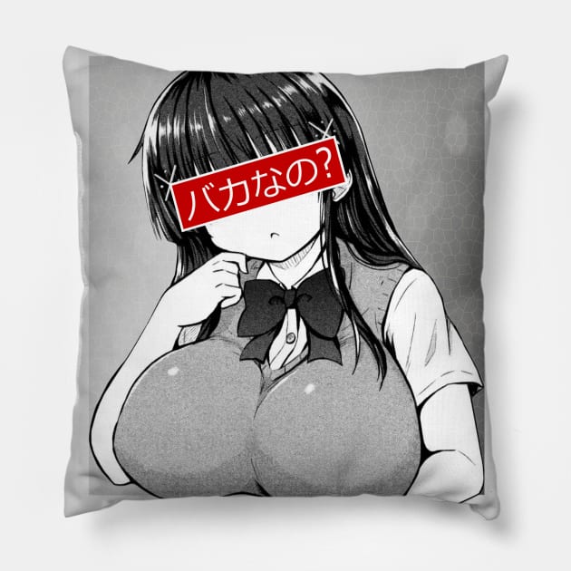 Waifu Babe - Are you Stupid ? - Lewd Busty Anime Girl Pillow by Dokey4Artist
