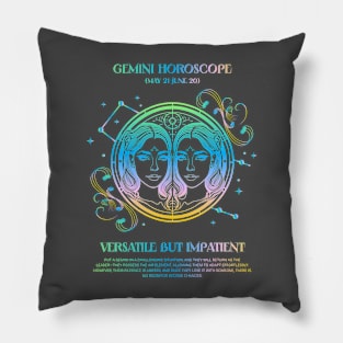 Gemini Zodiac Horoscope Pillow