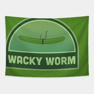 Wacky Worm Fishing Lure Tacklebox Label Tapestry