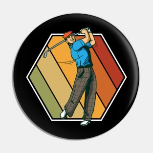 Golf Vintage Rectangle Retro Pin