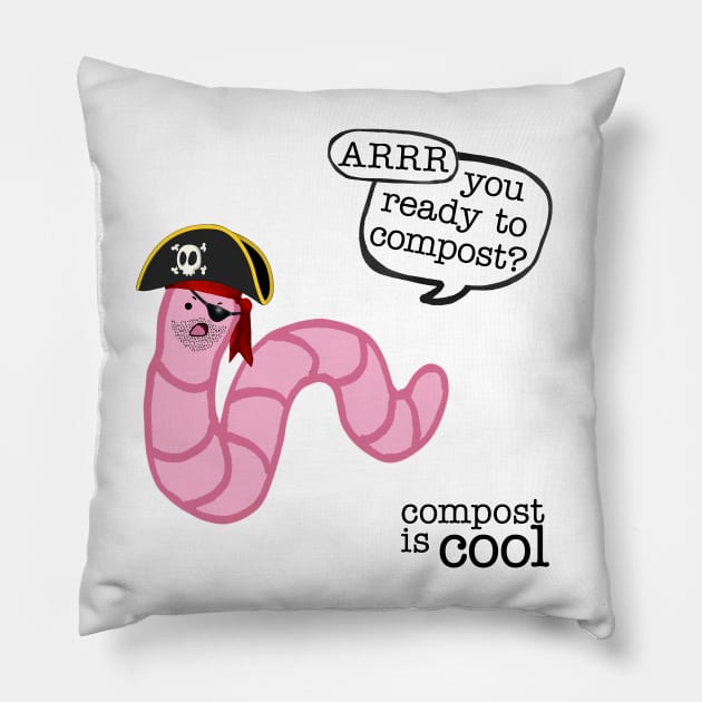 compost worm (pirate) Pillow by mystudiocreate