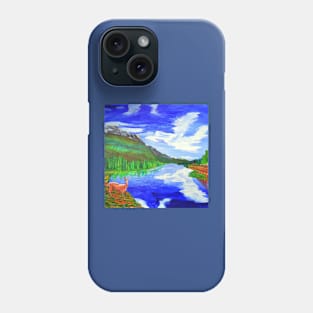 Landscape with Deer at Mystic Creek Phone Case