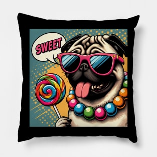 Pug Dog Pop Art Pillow