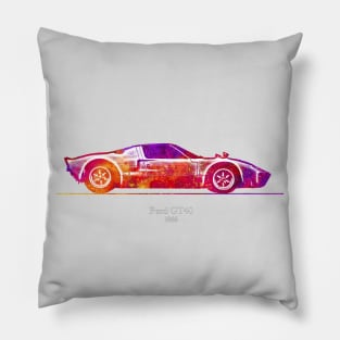 Ford GT40 1966 - Colorful Watercolor Pillow