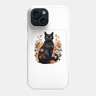 Black Cat in the Garden Phone Case