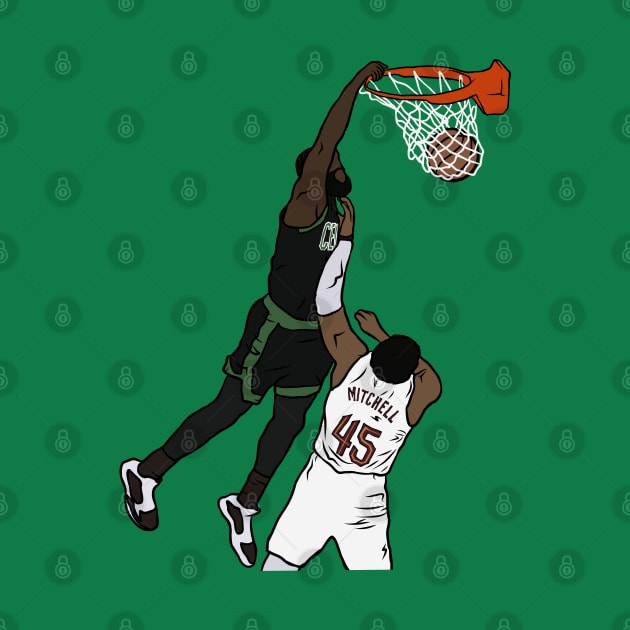 Jaylen Brown Dunks on Donovan Mitchell by rattraptees