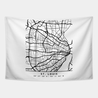 ST LOUIS MISSOURI BLACK CITY STREET MAP ART Tapestry