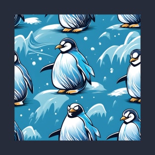 Frosted Penguin Pattern T-Shirt