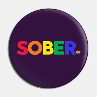 Sober With Small Rainbow Heart Pin