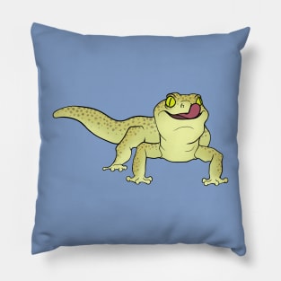 Cute Leopard Gecko with Tongue Out Pillow